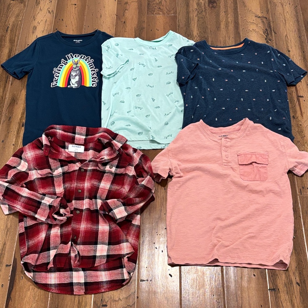 Old Navy Navy and Pink Kids T-Shirts Set
